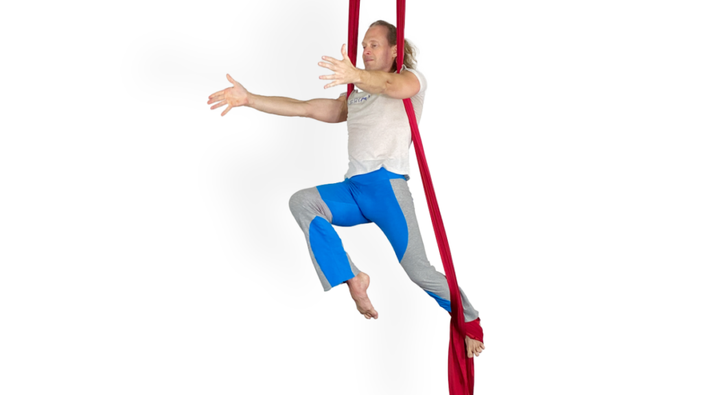 Front Arabesque witharm block Aerial Silks Beginner Footlocks Video Tutorial