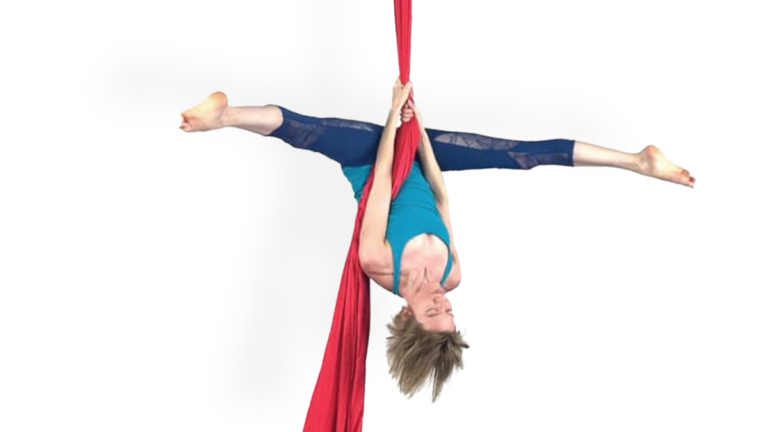 Bent Arm Straddle Up from the Air Aerial Silks Intermediate Inverted Positions Video Tutorial