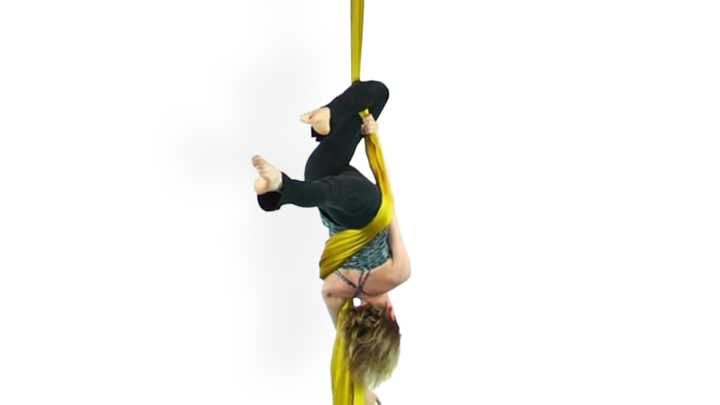 Opposite Side Climb Variation with crucifix Aerial Silks Advanced Climbs Video Tutorial