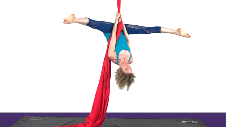Straddle Up from the Ground Aerial Silks Beginner Inverted Positions Video Tutorial