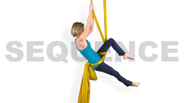 Seated Straddle to Gazelle Droplet Aerial Silks Beginner Choreography Video Tutorial
