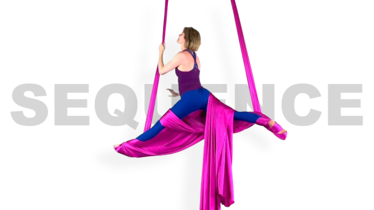 Beeman Twist to Splits Balance to Crossback Straddle Aerial Silks Intermediate Choreography Video Tutorial