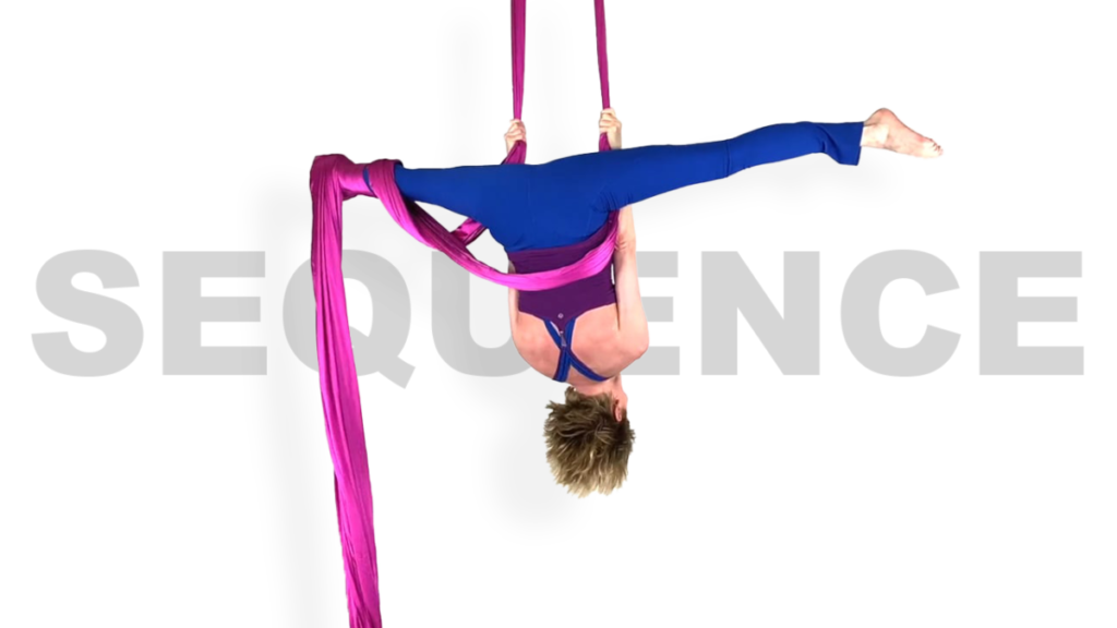 Candy Cane Roll Up to Push Me Pull You Aerial Silks Intermediate Choreography Video Tutorial