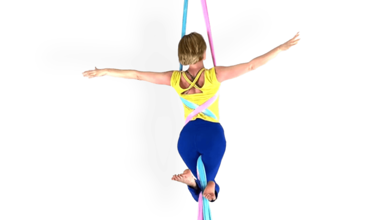 Sleeper Entrance to Double Cruc Double Thigh Wrap Aerial Silks Intermediate Inverted Wrapped Skills Video Tutorial