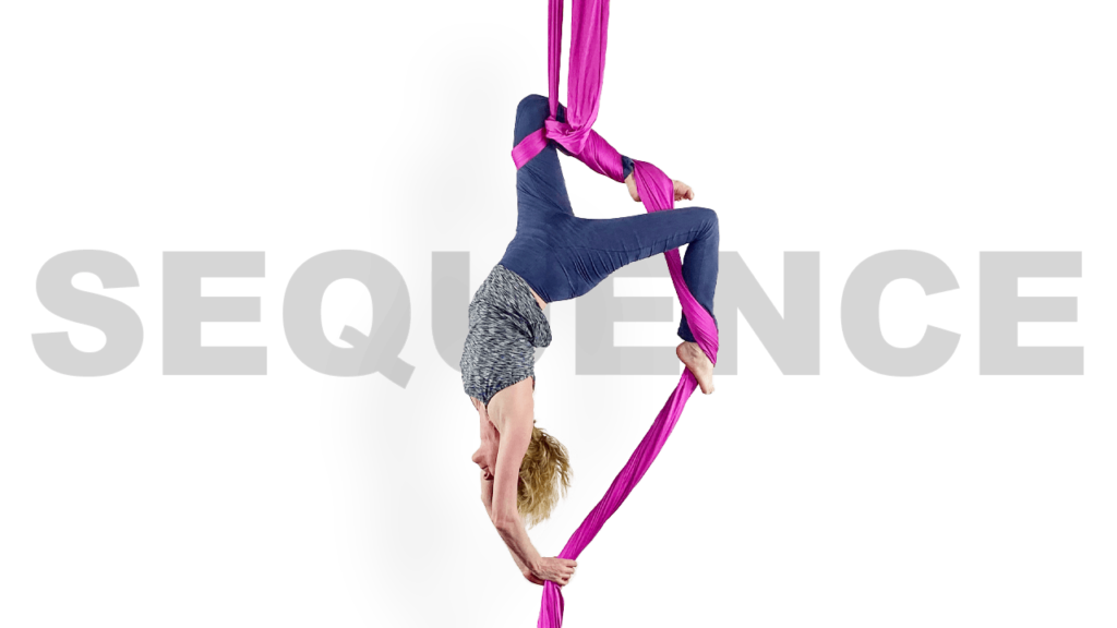 Knee Tangle to Inner Thigh Illusion Roll Sequence Aerial Silks Intermediate Choreography Video Tutorial