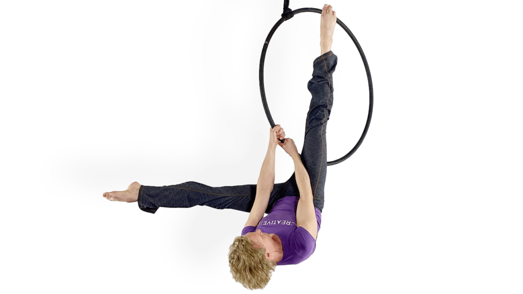 Horse to Straddle Droplet Intermediate Drops and Dives Aerial Hoop Demo How To Tutorial