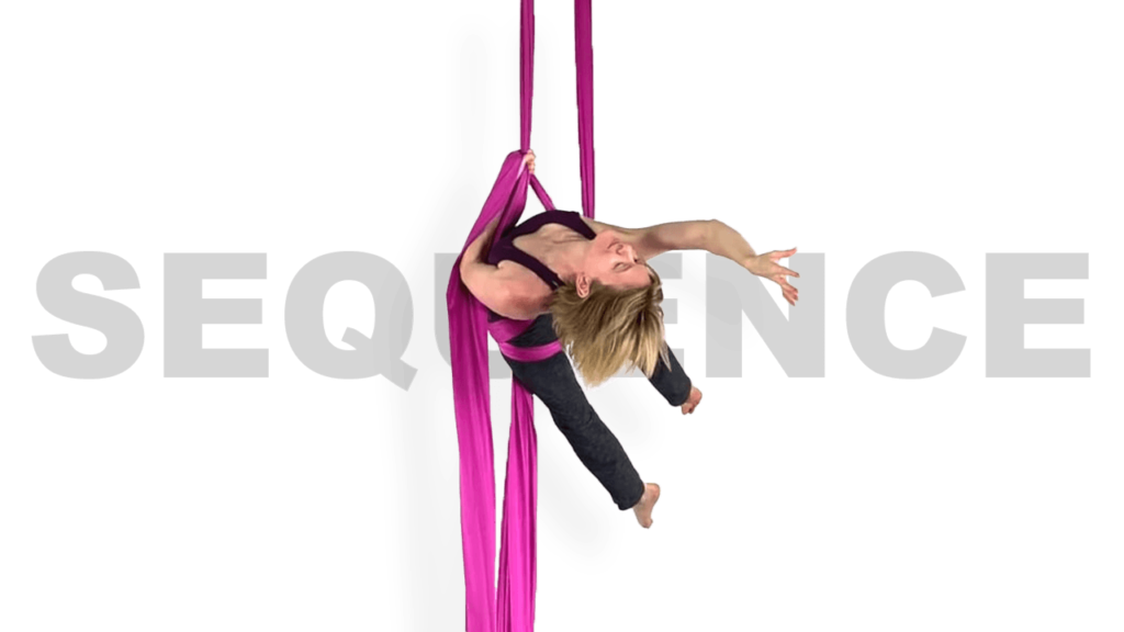 Single Strand S Wrap Thread Through to Crossback Sequence on Aerial Silks