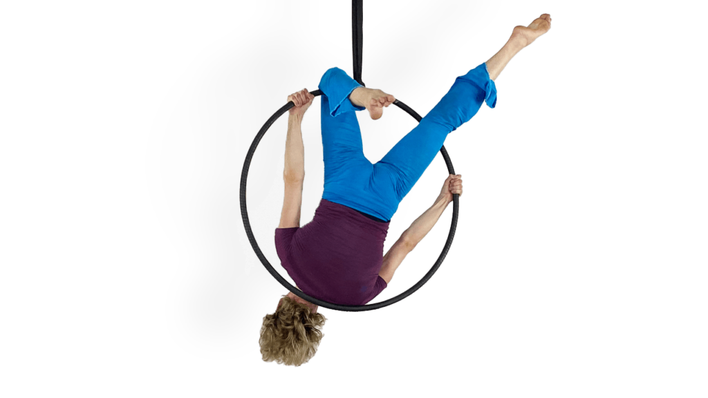 Slide Down to Front Lion Intermediate On Bar Aerial Hoop Demo How To Tutorial