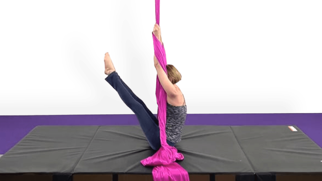 Leg Lifting and Straddle Up Drill Beginner Intermediate and Advanced Conditioning Aerial Silks Demo How To Tutorial