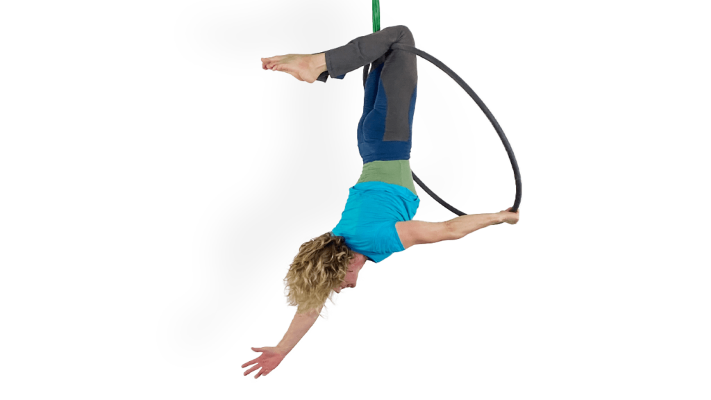 Knee Hang Press Thru Intermediate Aerial Hoop Video Library Lyra Online Class Tutorial