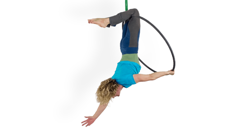 Knee Hang Press Thru Intermediate Aerial Hoop Video Library Lyra Online Class Tutorial