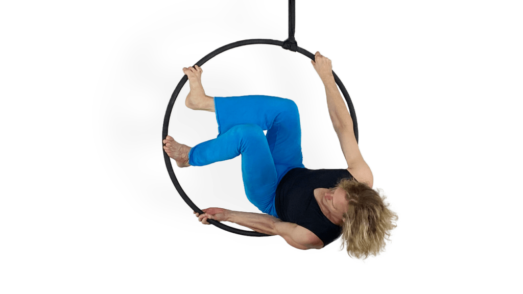 Pivot Up to Inverted Man In the Moon Advanced Aerial Hoop Video Tutorial Online Lyra Class
