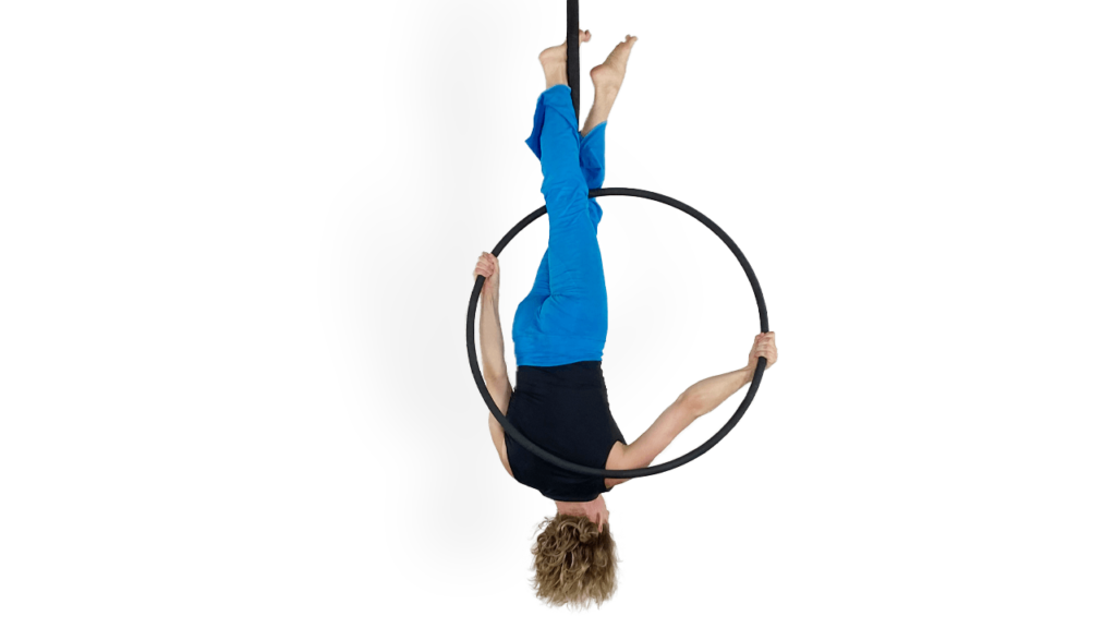 Twist up to inverted Man in the Moon Advanced Aerial Hoop Video Tutorial Lyra Online Class