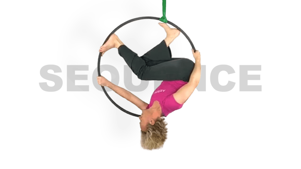 Inverted Man in the Moon to Horse Droplet Intermediate Sequence Aerial Hoop Video Tutorial Online Lyra Class
