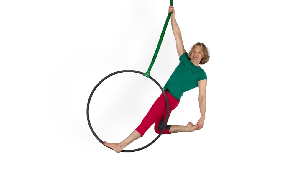 Back Arabesque Outer Thigh on Aerial Hoop Video Tutorial Beginner Lyra Online Class