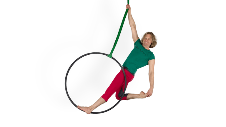 Back Arabesque Outer Thigh on Aerial Hoop Video Tutorial Beginner Lyra Online Class