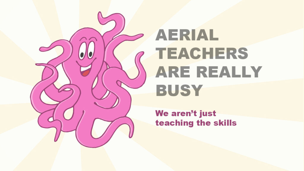 Aerial Teachers are really busy. We aren't just teaching skills.