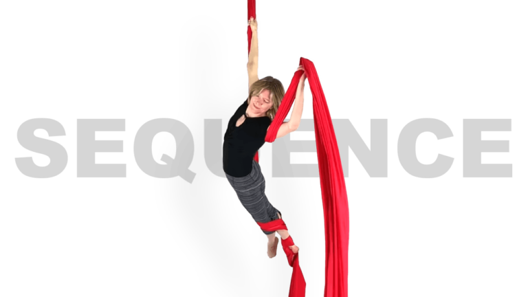 Russian Pirouette Climb to Knee Belay Sequence Aerial Silks Video Tutorial Intermediate Fabric Choreography Online Class