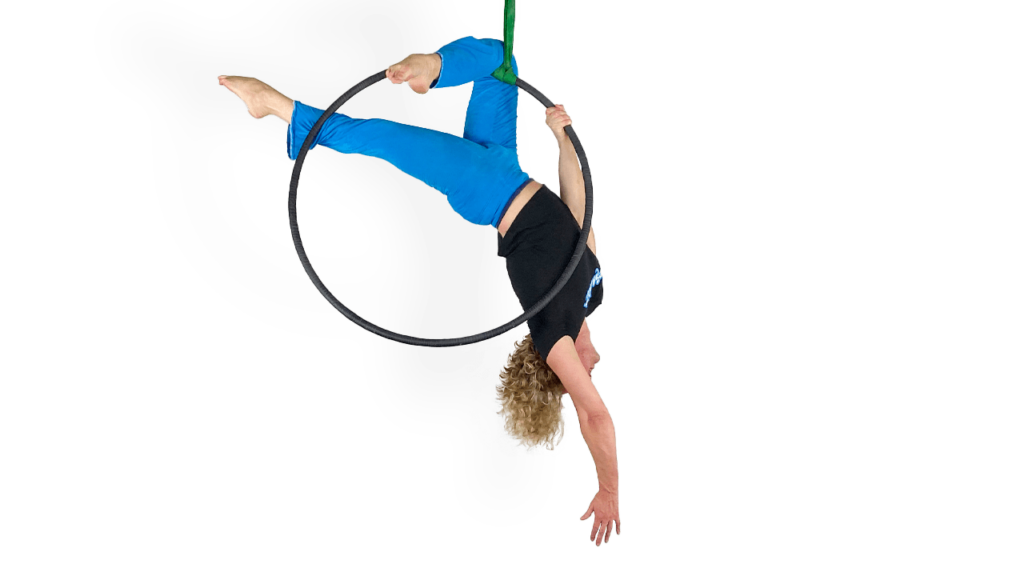 Single Knee Hang Layback Aerial Hoop Video Tutorial Intermediate Lyra Online Class
