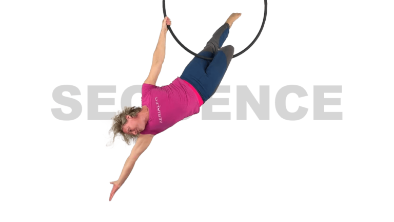 Chariot to Knee Hang Press Through Drop Sequence Aerial Hoop Video Tutorial Intermediate Lyra Online Class