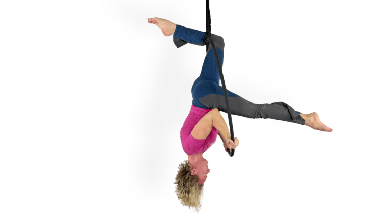Knee Hang Press Through Drop Aerial Hoop Video Tutorial Intermediate Online Lyra Class