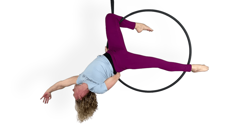 Side Planche with knee hook assist Aerial Hoop Video Tutorial Advanced Lyra Online Class