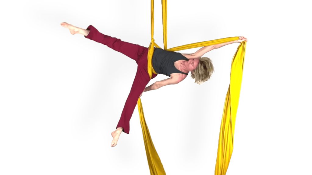 Belay Entrance Rebecca Split Drop Into Aerial Silks Video Tutorial Advanced Drop and Dive Fabric Online Class