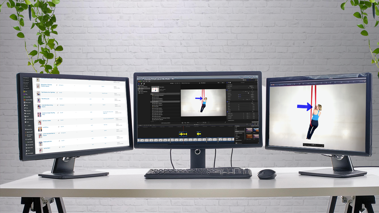 Video editing timeline for aerial skills tutorial