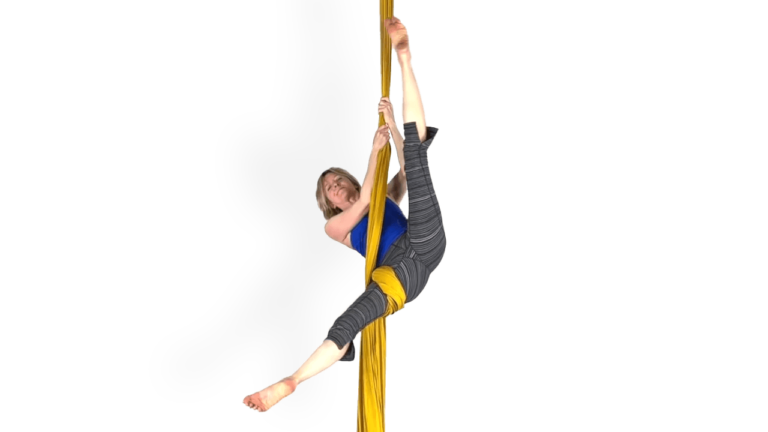 Thigh Hitch Russian Entrance Aerial Silks Video Tutorial Intermediate Keys and Climbs Fabric Online Class