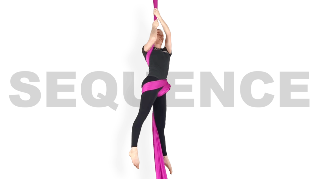 Hip Key Roll Up into Wheeldown Sequence Aerial Silks Video Tutorial Advanced Fabric Online Class