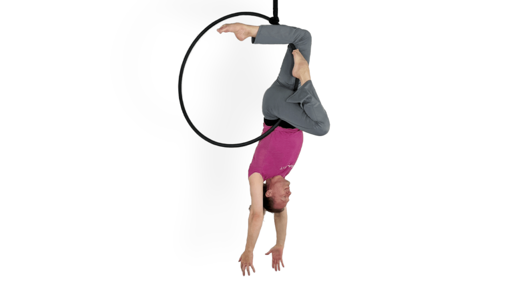 Single Knee Hang Side of the Hoop Aerial Hoop Video Tutorial Advanced Candlestick Lyra Online Class