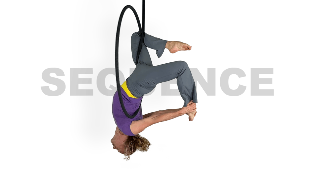 Trapped Lever Splits to Side Ball Roll Sequence Aerial Hoop Video Tutorial Advanced Lyra Online Class