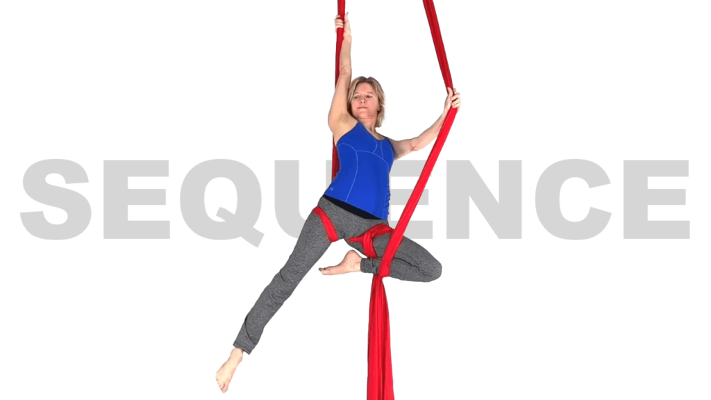 Russian Lounge Chair to Single Strand Thigh Wheeldown Sequence Aerial Silks Video Tutorial Advanced Fabric Online Class