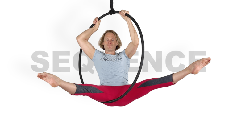 Single Glute Straddle to Half Mill Circle Sequence Aerial Hoop Video Tutorial Beginner Lyra Online Class