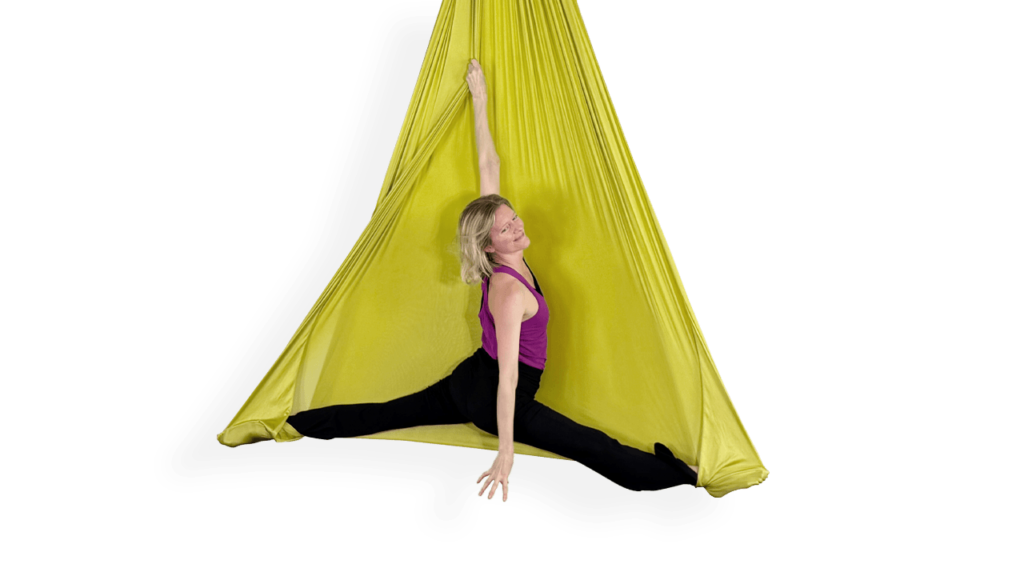 Cocoon Split Outside High Kick Entry Aerial Sling Video Tutorial Intermediate Open Sling Hammock Online Class