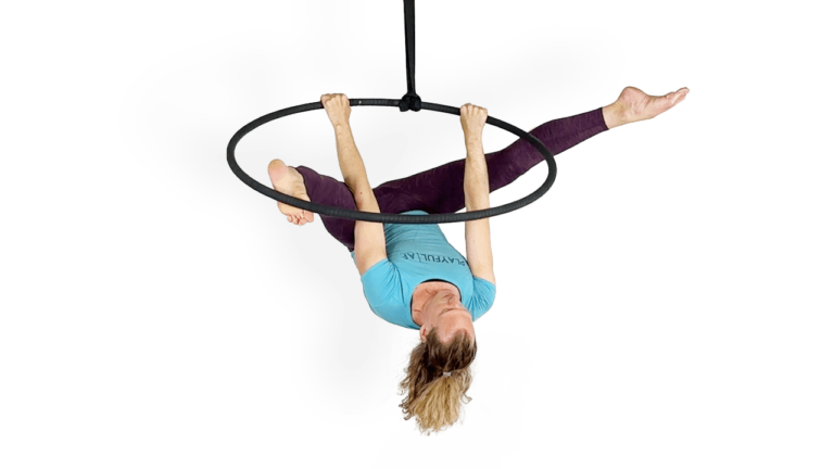 Single Knee Hook Hoop Behind the Leg Standing Y Entrance Aerial Hoop Video Tutorial Advanced Combo Transition Lyra Online Class