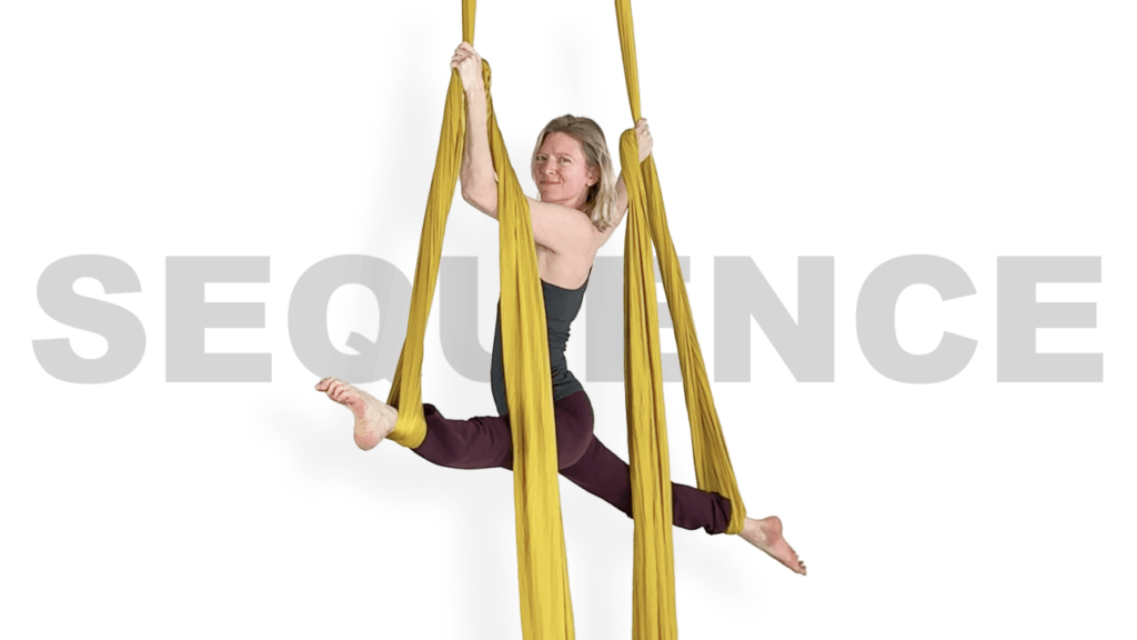 Cape Splits to Loop Splits to Crossback Straddle Sequence Aerial Silks Video Tutorial Intermediate Fabric Online Class