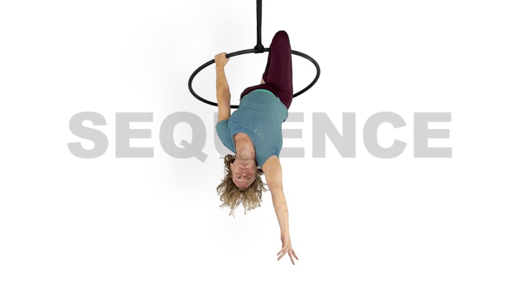 Splits Down In Front to Elbow Hang Sequence Aerial Hoop Video Tutorial Lyra Online Class
