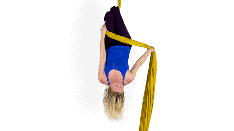 Ball Pose Double Knee Hang Entry Aerial Silks Video Tutorial Advanced Fabric Online Class