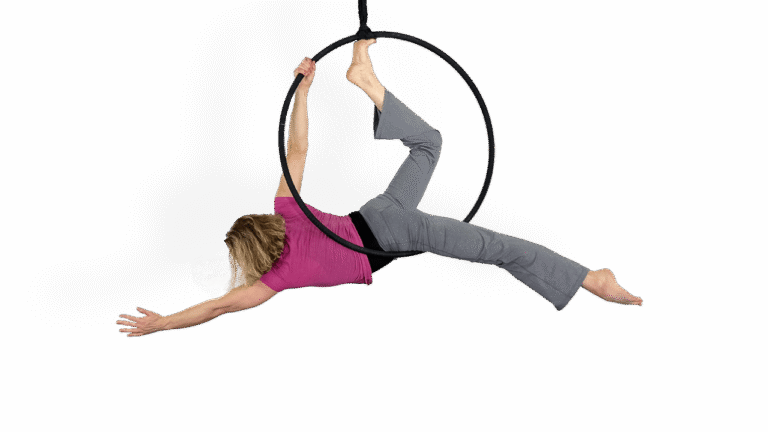 Mermaid Drop Knee Aerial Hoop Video Tutorial Intermediate Lyra Online Class inspired by rock climbing and bouldering