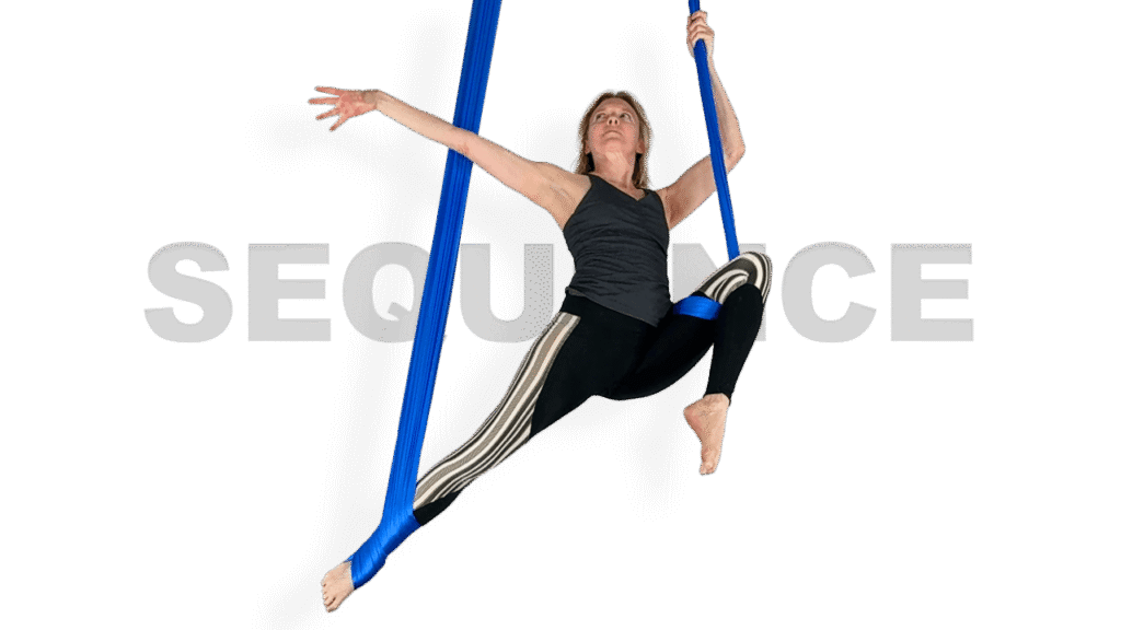 Ankle Knee Hang to Floating Thigh Hitch Sequence Aerial Sling Video Tutorial Intermediate Advanced Hammock Online Class